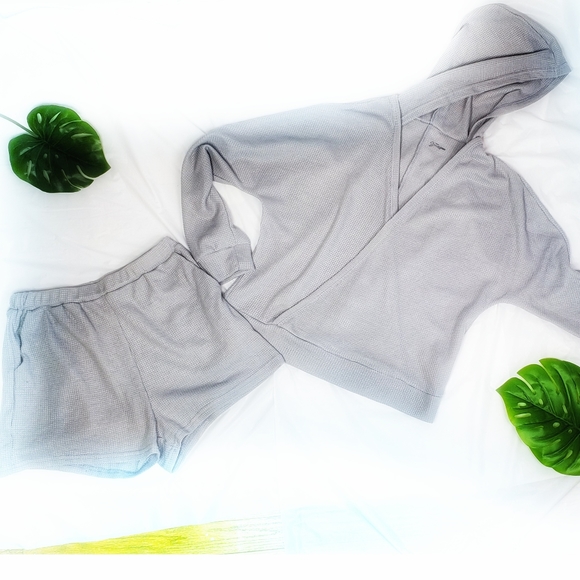 Grey Waffle PJ set ☆ Pockets & Hoodie - Picture 5 of 10